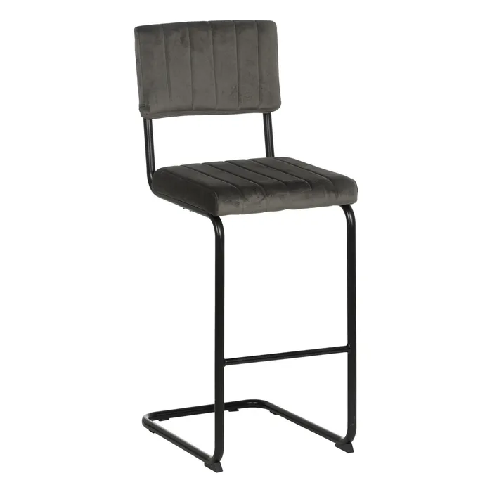 Mobilier - Scaun bar gri cu design industrial și cadru metalic negru