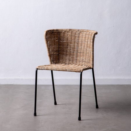 Scaune in Stil Boho - Scaun din fibră naturală cu structură metalică – design organic modern