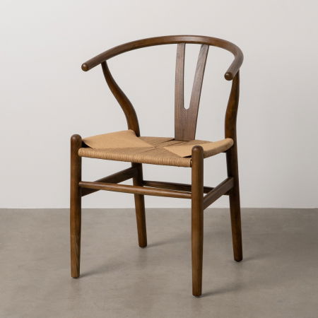 Scaune in Stil Rustic - Scaun lemn ulm cu sezut ratan|Scaune clasice pentru decor elegant