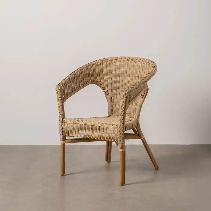 Scaune in Stil Rustic - Scaun din ratan cu finisaj miere pentru decoruri boeme|Scaune din ratan pentru interioare și exterioare rustice