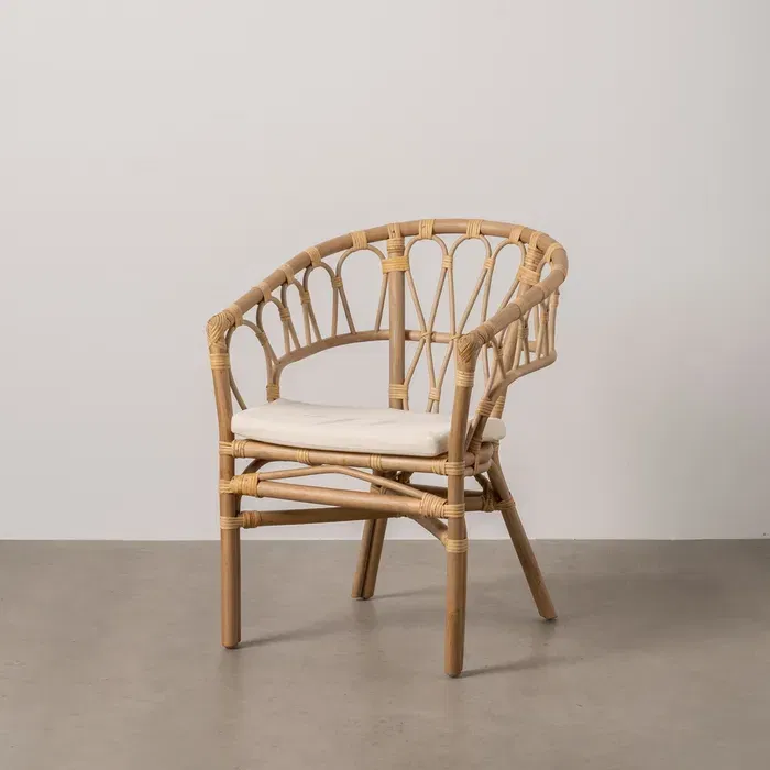 Scaune in Stil Rustic - Scaun din ratan cu finisaj miere pentru decoruri boeme|Scaune din ratan pentru interioare și exterioare rustice