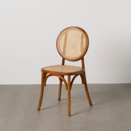 Scaune in Stil Rustic - Scaun clasic maro honey din lemn si ratan | creativdeco.ro