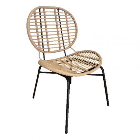 Scaune Exterior - Scaun natural negru 59x63x87 cm