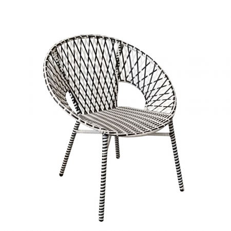 Scaune Exterior - Scaun negru alb Granada - design elegant