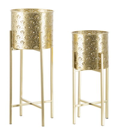 Ghivece, Suporturi flori - Suporturi ghivece aurii perforate CreativDeco