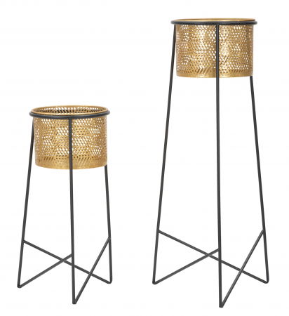 Obiecte decorative - Set 2 Suporturi flori negru auriu Exy | creativdeco