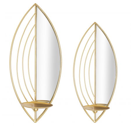 Art Deco - Aplice perete Leaf stil Glam oglinda CreativDeco
