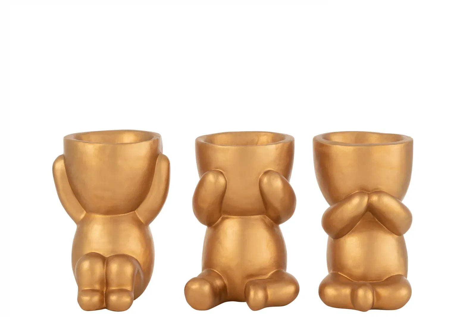 Ghivece, Suporturi flori - Set 3 Ghivece Auriu Marcel - Design Unic pentru Un Decor Modern