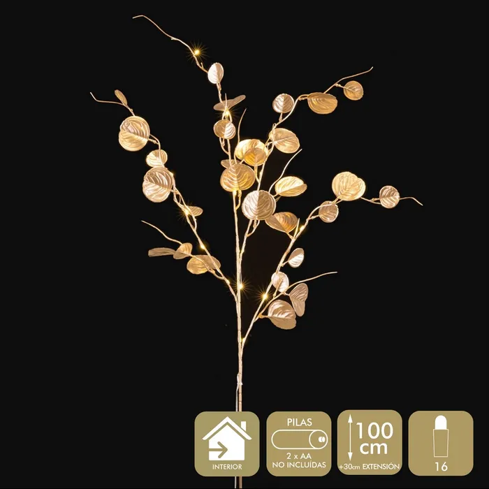 Obiecte decorative - Crengute Decorative Aurii cu Micro-LED-uri CreativDeco - Lux și Strălucire în Decorul de Crăciun