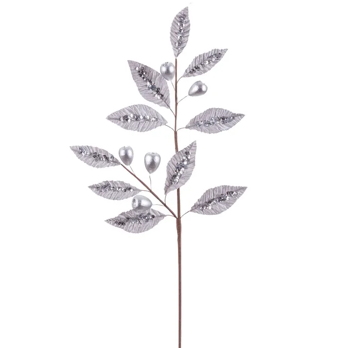 Obiecte decorative - Set Frunze Decorative Argintii CreativDeco - Eleganta in Decorul de Sarbatori