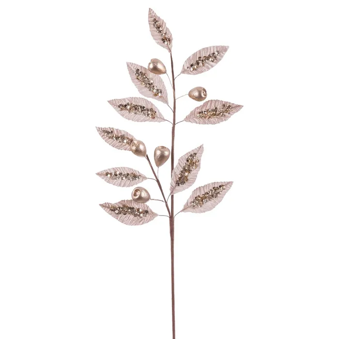 Obiecte decorative - Set Frunze Decorative Champagne CreativDeco - Accesorii Rafinament pentru Decorul de Craciun