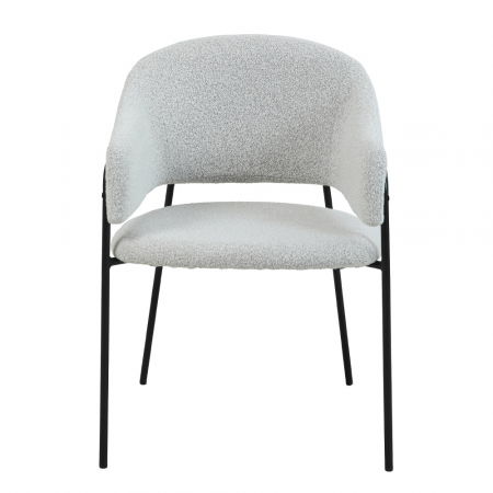 Set 2 scaune Connect albe, boucle elegant, picioare negre, stil contemporan sofisticat [1]