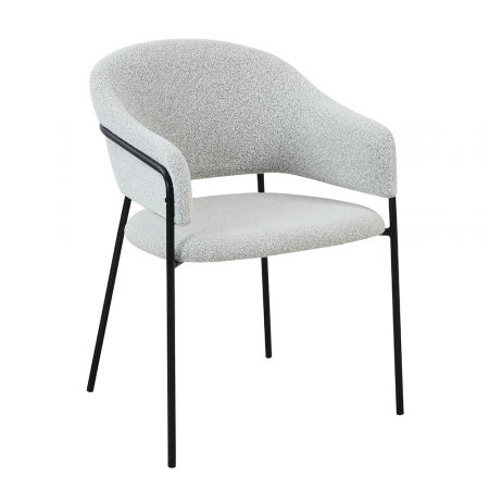 Set 2 scaune Connect albe, boucle elegant, picioare negre, stil contemporan sofisticat [0]