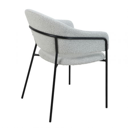 Set 2 scaune Connect albe, boucle elegant, picioare negre, stil contemporan sofisticat [3]