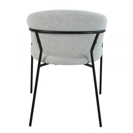 Set 2 scaune Connect albe, boucle elegant, picioare negre, stil contemporan sofisticat [4]