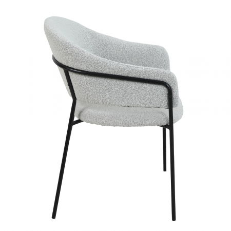 Set 2 scaune Connect albe, boucle elegant, picioare negre, stil contemporan sofisticat [2]