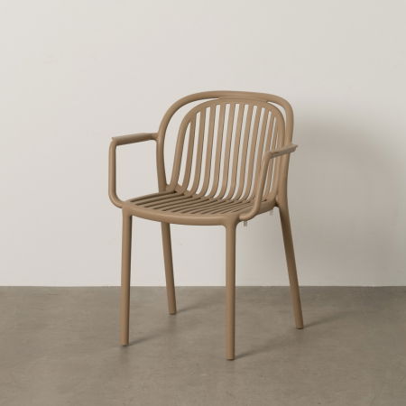 Scaune Stivuibile - Set 2 scaune terasa bej ergonomice si moderne