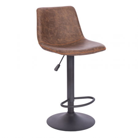 Vintage - scaune bar maro antichizat piele ecologica industrial