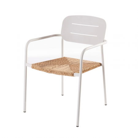 Boho - Set de 2 scaune Moshi White – oțel alb și fibră sintetică decorativă