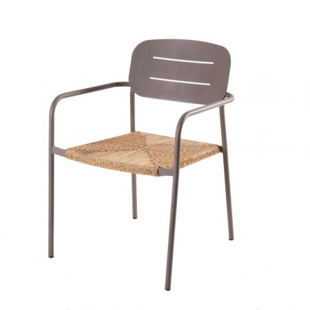 Scaune in Stil Boho - Set de 2 scaune Moshi Silt otel sfoara sintetica pentru terasa 63x56 5x81cm