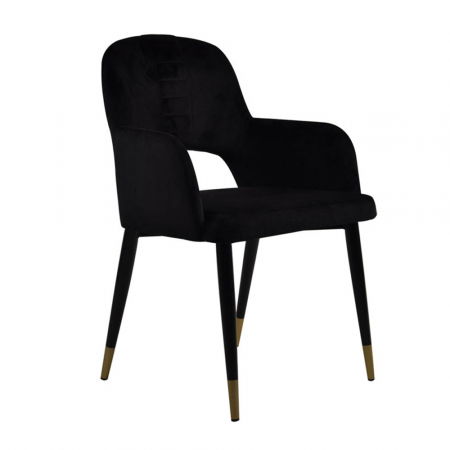 Scaune in Stil Glam - Set de 2 scaune negre Gala 61.5x56x89 cm