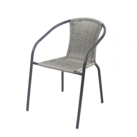 Scaune Exterior - Set de 2 scaune Trivia exterior – ratan sintetic antracit și cadru metalic