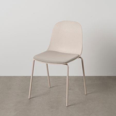 Scaune Exterior - Set scaune bej polipropilena si metal|Scaune versatile pentru decor exterior