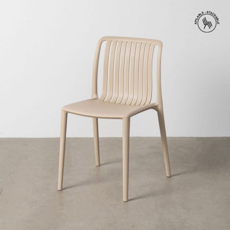 Scaune Exterior - scaune-bej-exterior-stivuibile-polipropilena