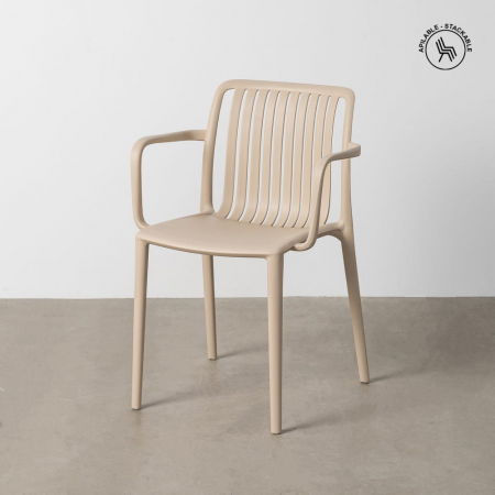 Scaune Exterior - scaune-bej-stivuibile-polipropilena-modern