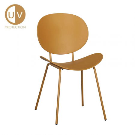 Set de 4 scaune galbene din polipropilena si metal, Futura 51x50x80.5 cm