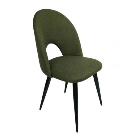 Scaune HORECA - Set 4 scaune verde oliv Commodo cu picioare metalice negre