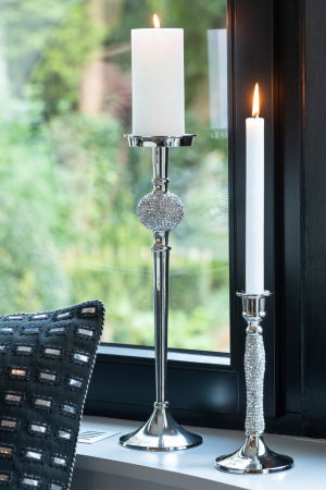 MEGA PROMOTII - Sfesnic argintiu cu strassuri Diamant-creativdeco.ro