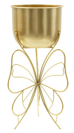 Ghivece, Suporturi flori - Suport Flori Auriu cu Fluturi | Decor Artistic | CreativDeco