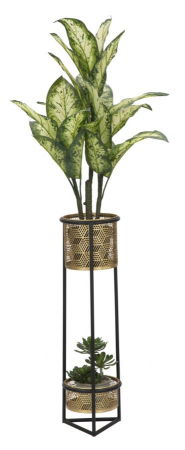 Ghivece, Suporturi flori - Suport ghivece auriu | Decor plante | CreativDeco