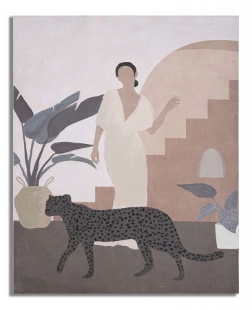 Decoratiuni perete - Tablou Lady Leopard, canvas, multicolor