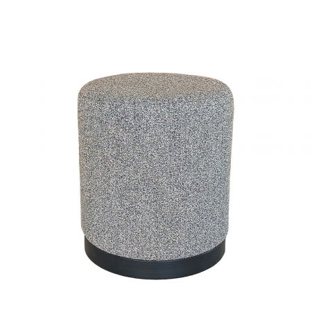 Mese in Stil Minimalist - Taburet bej negru Cloud cu tapițerie boucle și cadru MDF