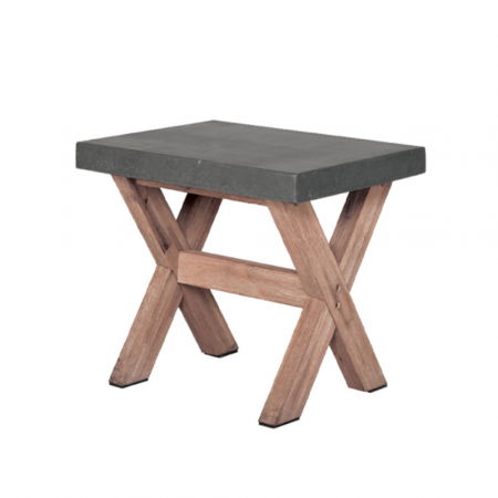 Fotolii in Stil Scandinav - Taburet ciment Camiro cu bază din lemn de acacia