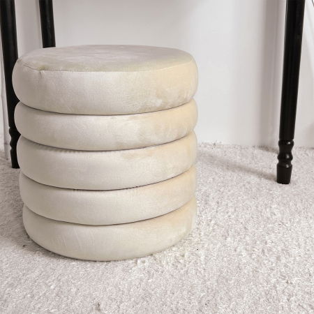 MEGA PROMOTII - Taburet crem cu Depozitare Modern|Tabureti Design Premium