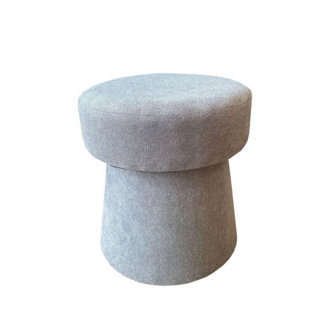 Fotolii in Stil Scandinav - Taburet gri deschis Corcho cu tapițerie chenille și cadru MDF