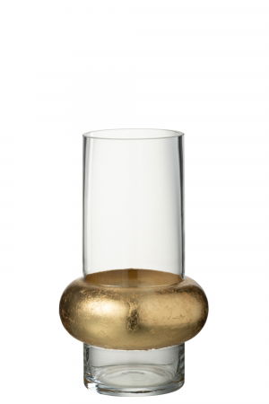 Obiecte decorative - Vaza cilindru sticla cu inel auriu Ring|creativdeco.ro