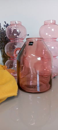 Obiecte decorative - Vaza roz tip borcan cu maner, Cyl|creativdeco