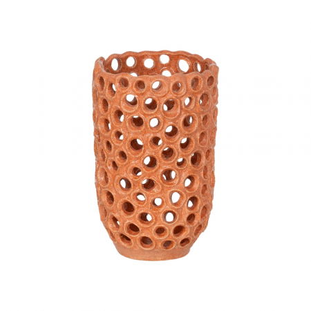 Boho - Vaza ceramica portocalie pentru decor boho|Vaze colorate pentru interioare creative