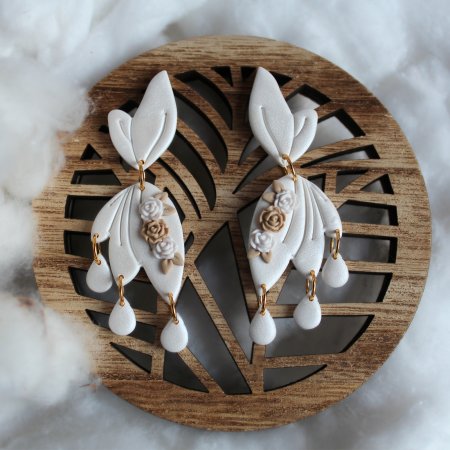 Valentine - Cercei - Ivory and Petals - Alb