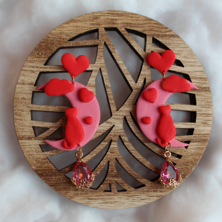 Valentine - Cercei - Pisica de pe Luna - Rosu
