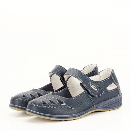 Mocasini si balerini - Balerini piele naturala B-5050 bleumarin M4