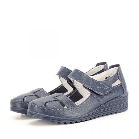 Mocasini si balerini - Balerini piele naturala Carina bleumarin M4