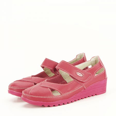 Mocasini si balerini - Balerini piele naturala Teo rosu M5