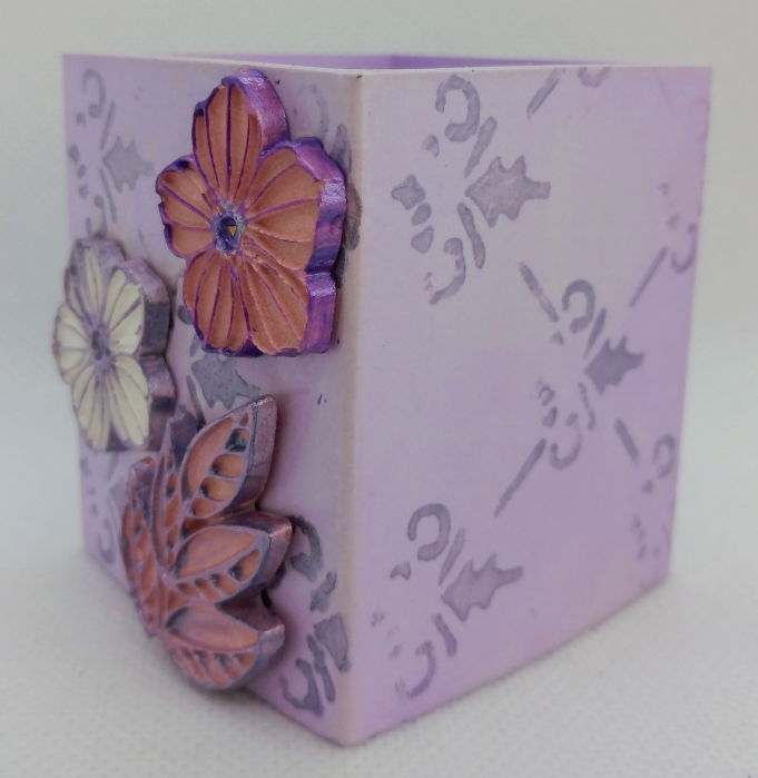 Set decorativ pahar mov cu floricele [21]