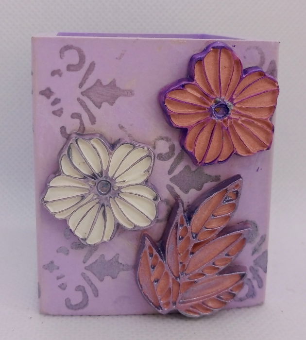 Set decorativ pahar mov cu floricele [25]