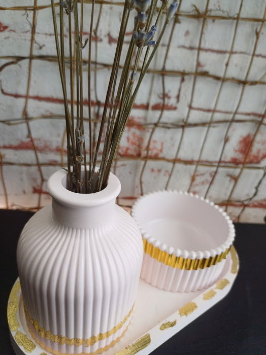 Set decorativ roz auriu [2]